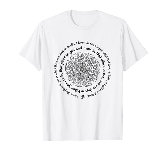 WE ARE ONE Namaste Happy Zen Yoga Meditation Mandala Design T-Shirt