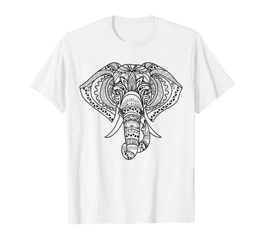 Elephant Mandala, Ethnic Native American Shamanic T-Shirt