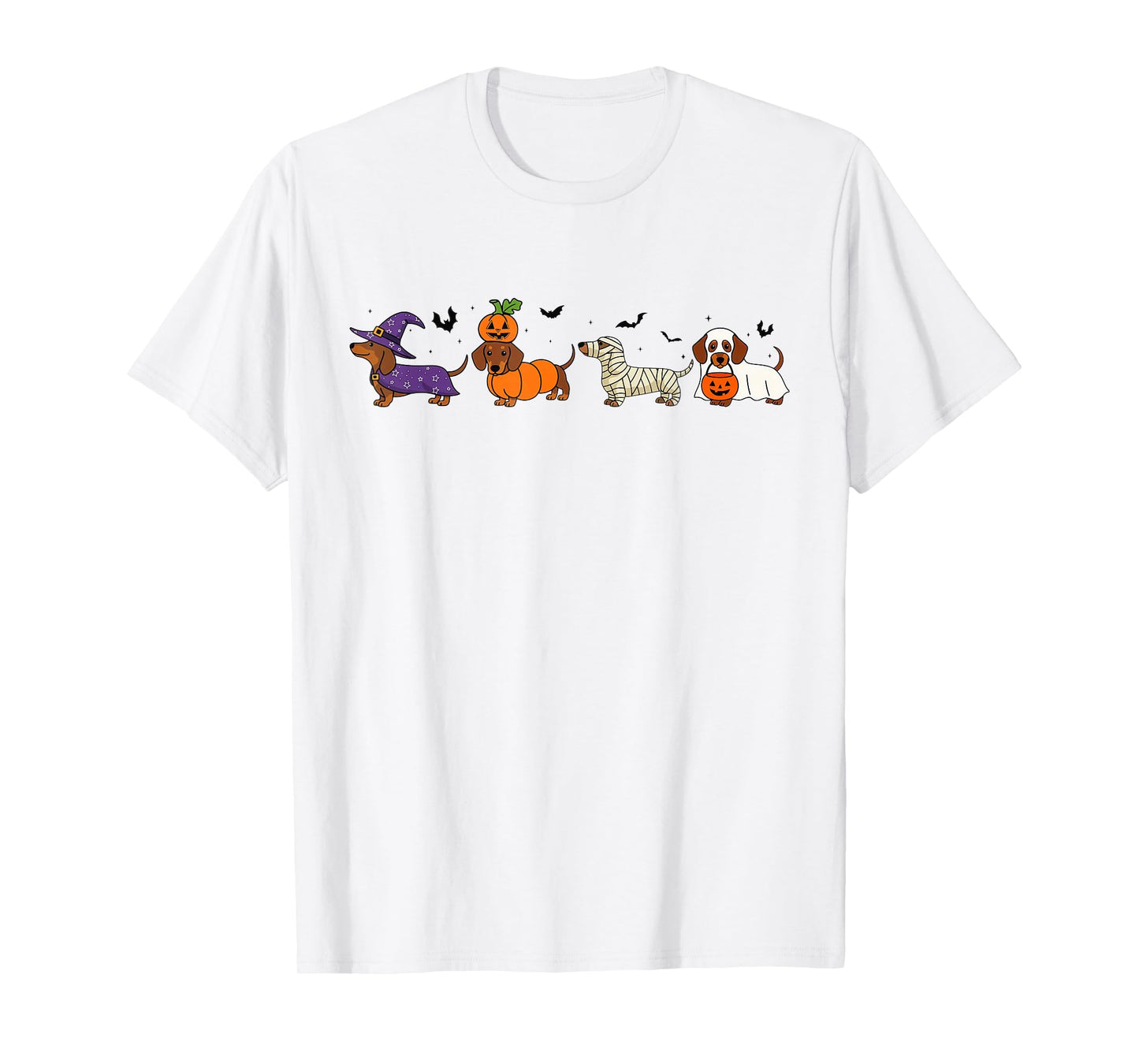 Weiner Dog Witch Happy Halloweenie Cute Halloween Dachshund T-Shirt