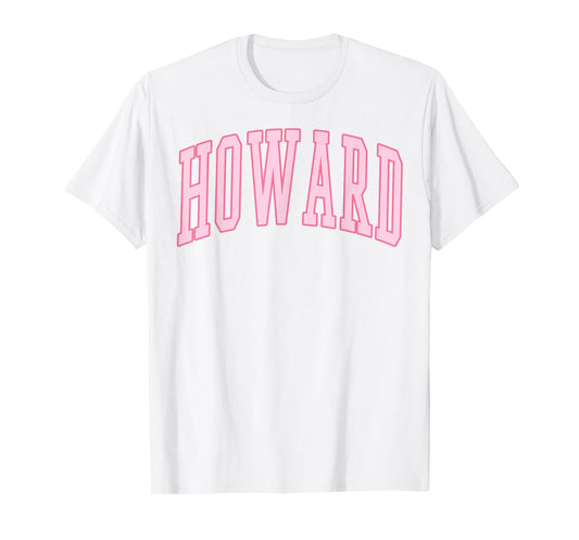 Howard Vintage Preppy Varsity Pink Sports T-Shirt