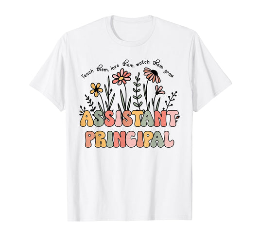 Retro Floral Assistant Principal Shirt For Teachers Day T-Shirt for Men Women