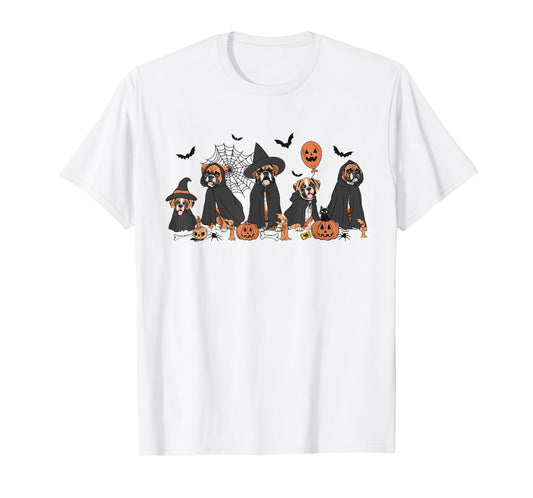 Five Witch Boxer Dog Halloween Boxer Dog Spooky Season Women T-Shirt