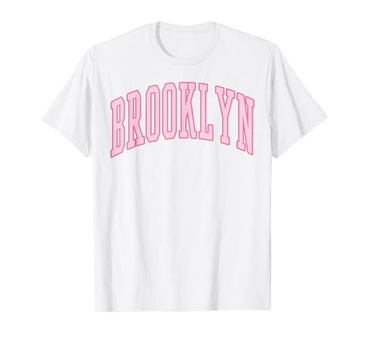 Brooklyn Vintage Preppy Varsity Pink Sports T-Shirt