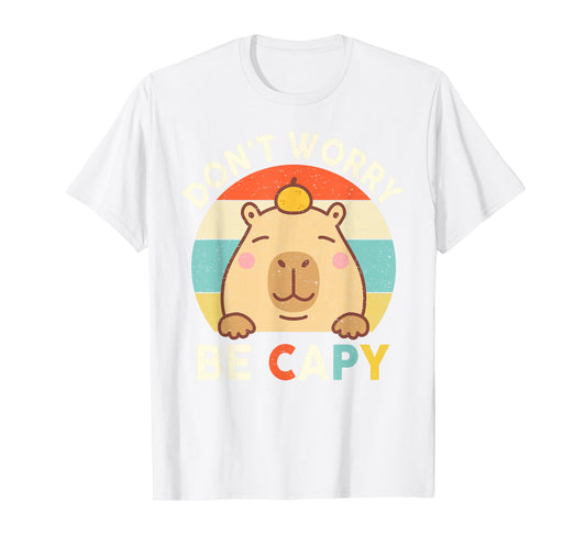 Capybara Shirt Kids Toddler Boys Girls Don’t Worry Be Capy T-Shirt