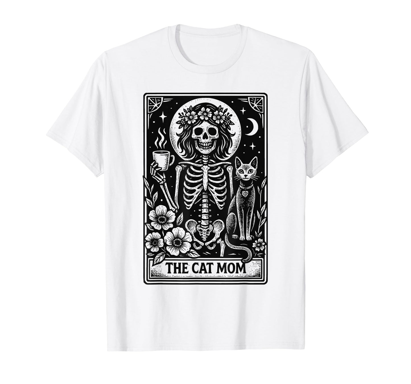 The Cat Mom Tarot Skeleton Funny Cat Lover Mother’s Day T-Sh T-Shirt for Men Women