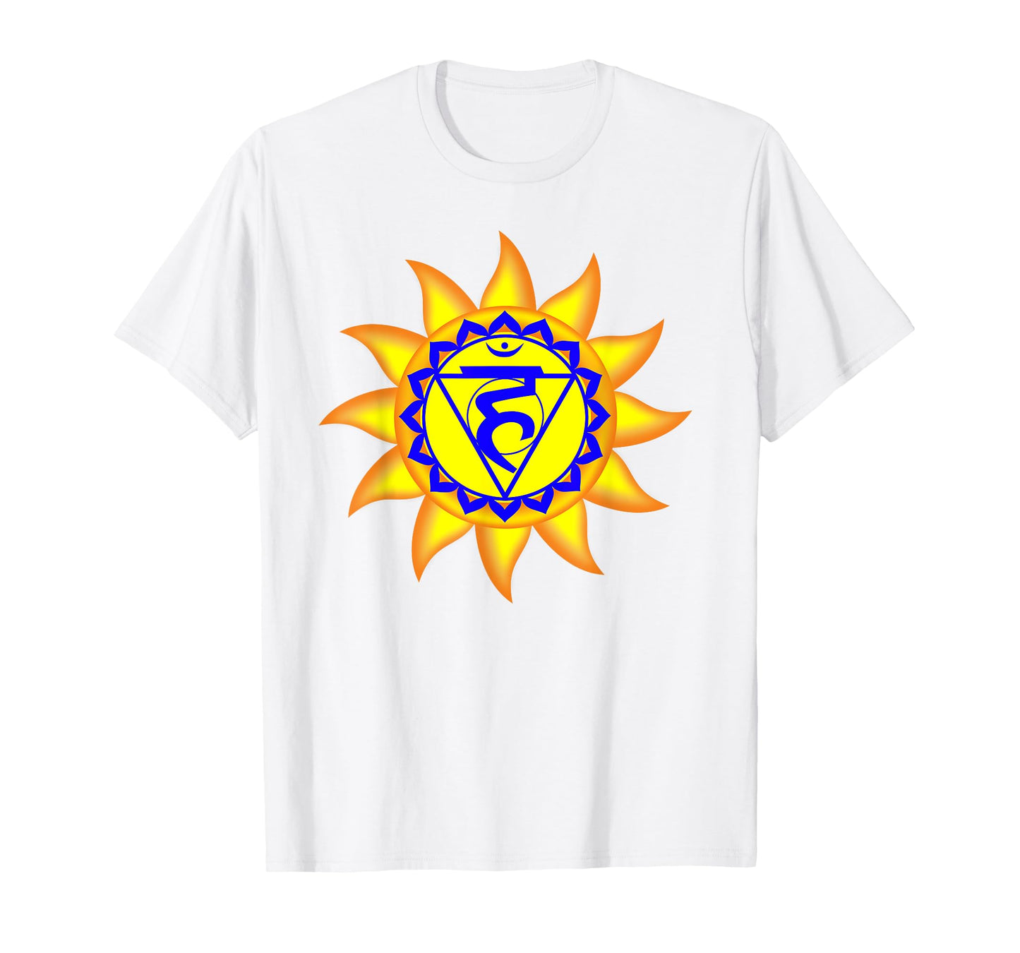 Big Yellow Sun with Vishuddha Chakra Yoga Tshirt T-Shirt