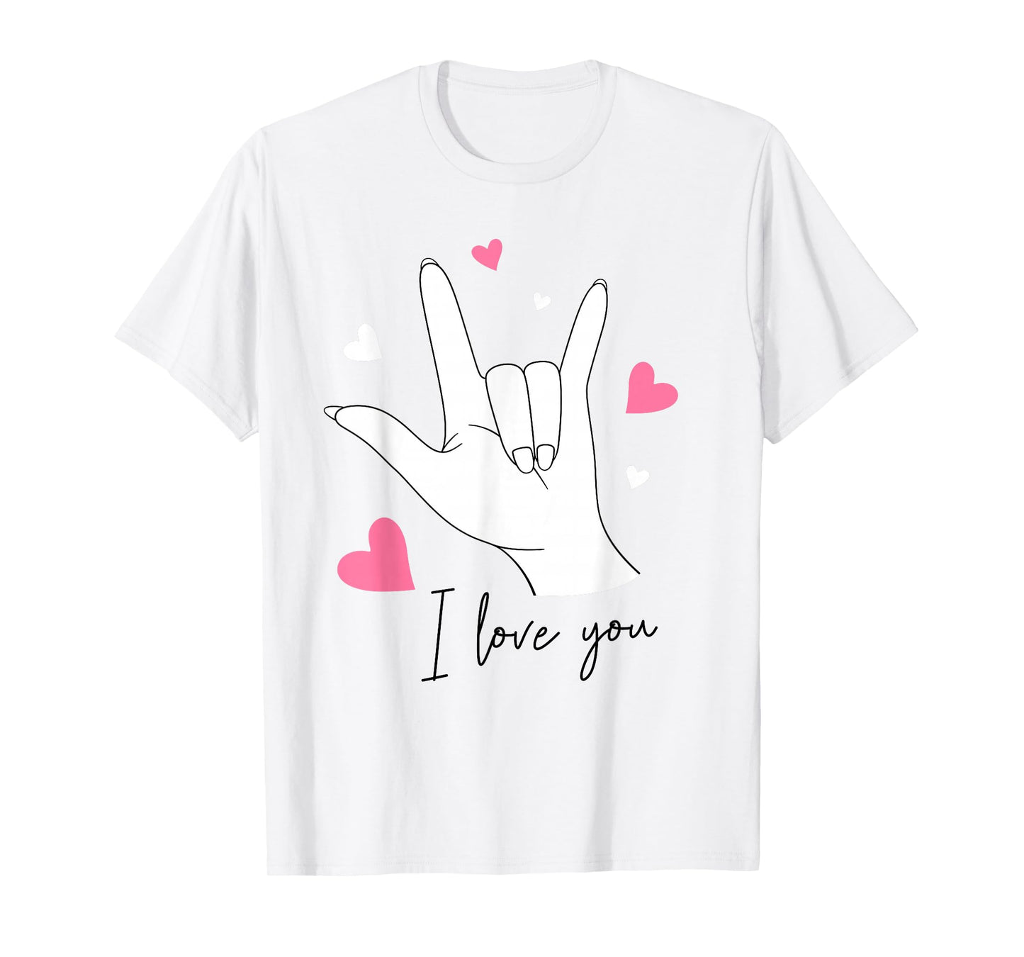 Funny Valentines Day I Love You Hand Sign Language ASL Heart T-Shirt