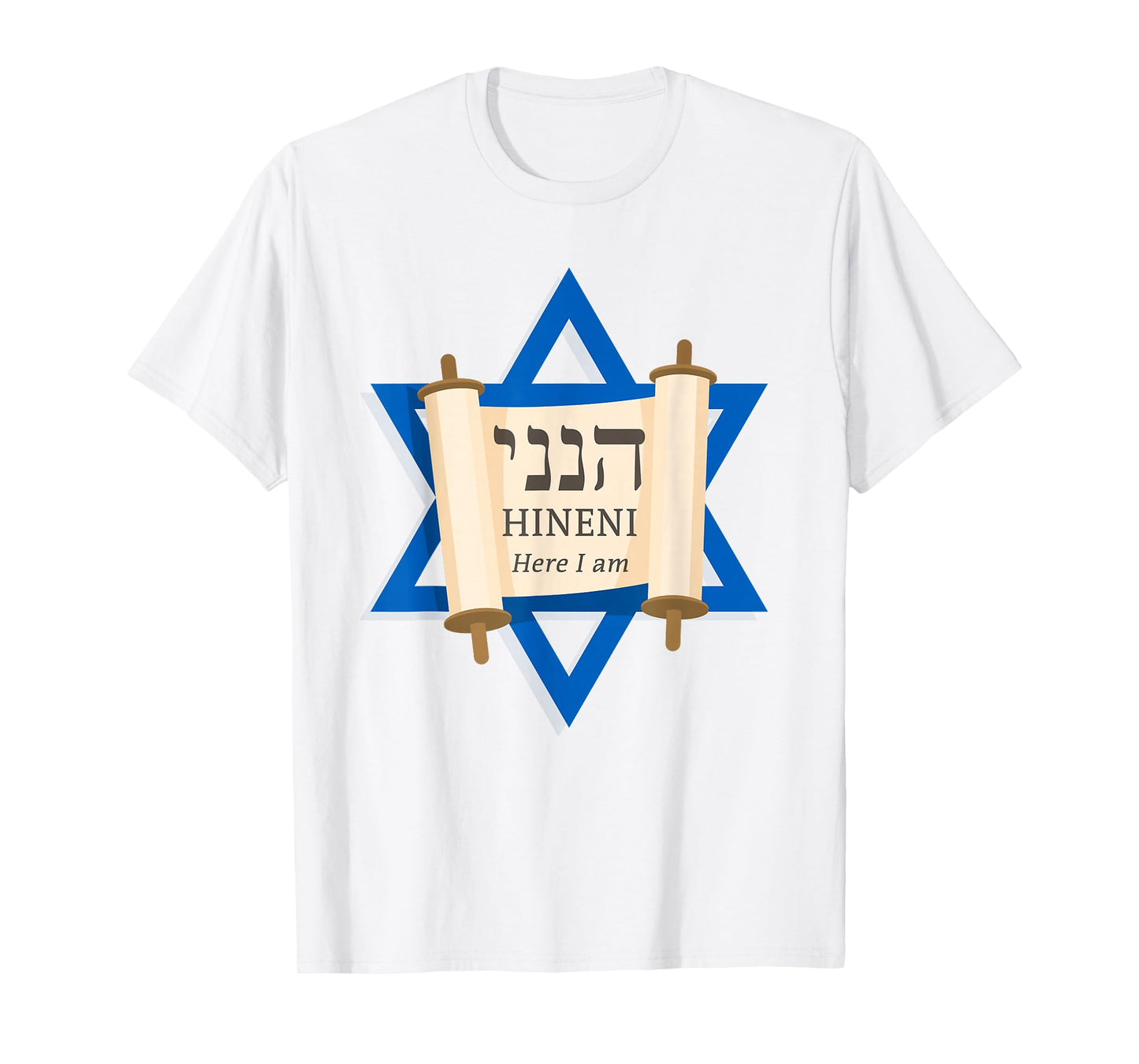 HINENI Here I Am – Hebrew Star of David Christian Faith T-Shirt