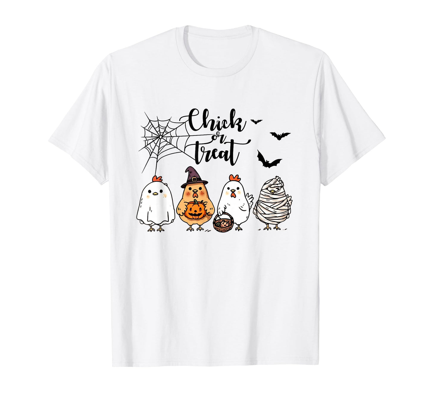 Funny Chicken Halloween Chick Or Treat Women Men Kids T-Shirt