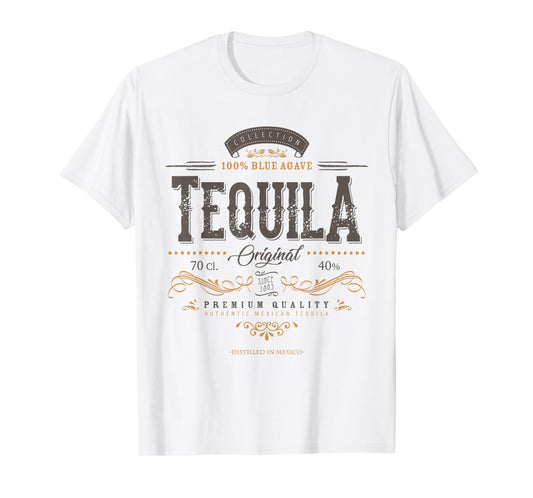 Mexican Tequila Cinco De Mayo Vintage Distressed Labell T-Shirt