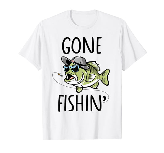 Gone Fishing Shirt Boys Kids Toddler Cute Bass Fishing T-Shirt