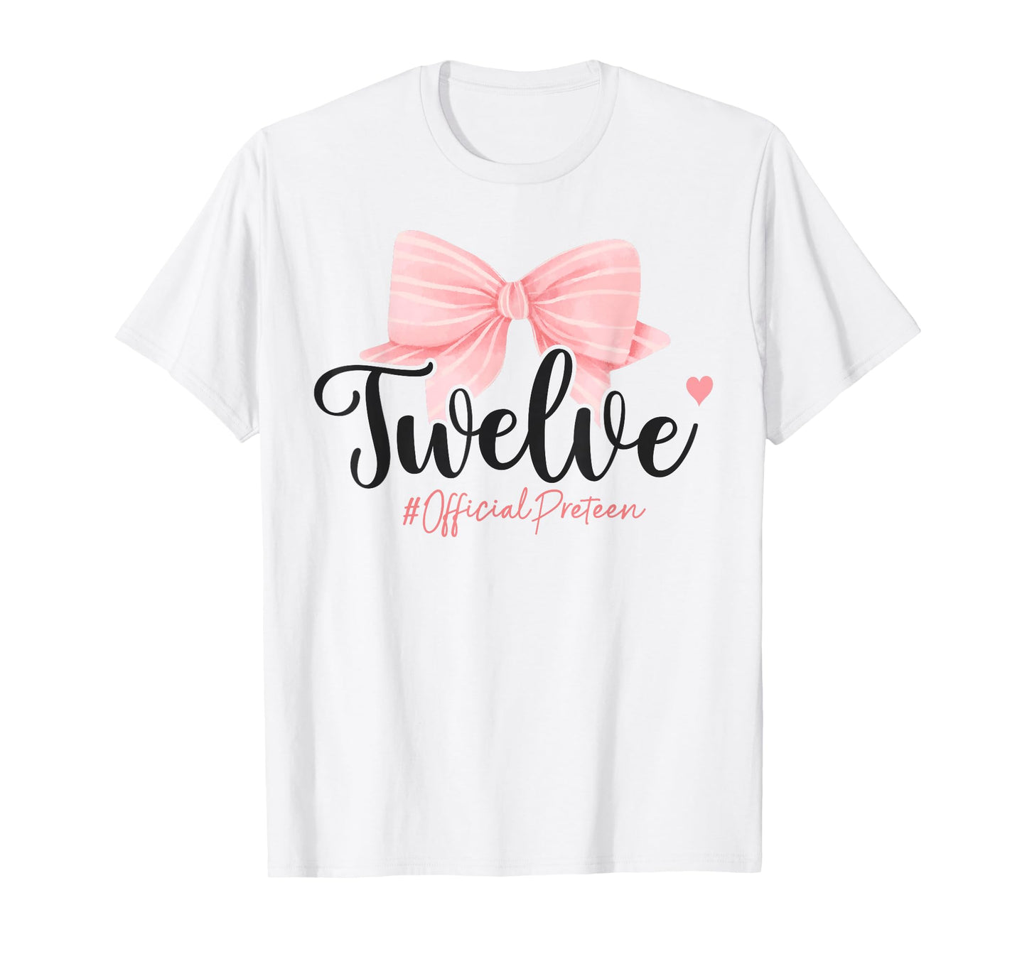 12th Birthday Coquette Bow Pink 12 Year Old Birthday Girl T-Shirt