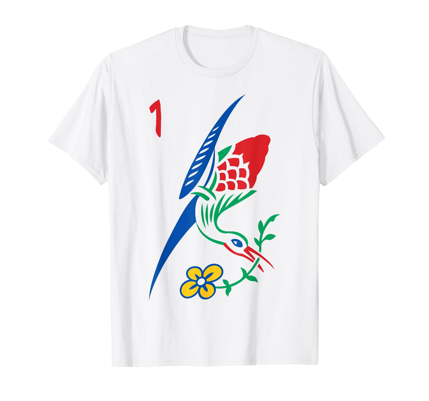 Chinese Mahjong Game Tile One Bamboo Sozu Bird Mens Womens T-Shirt