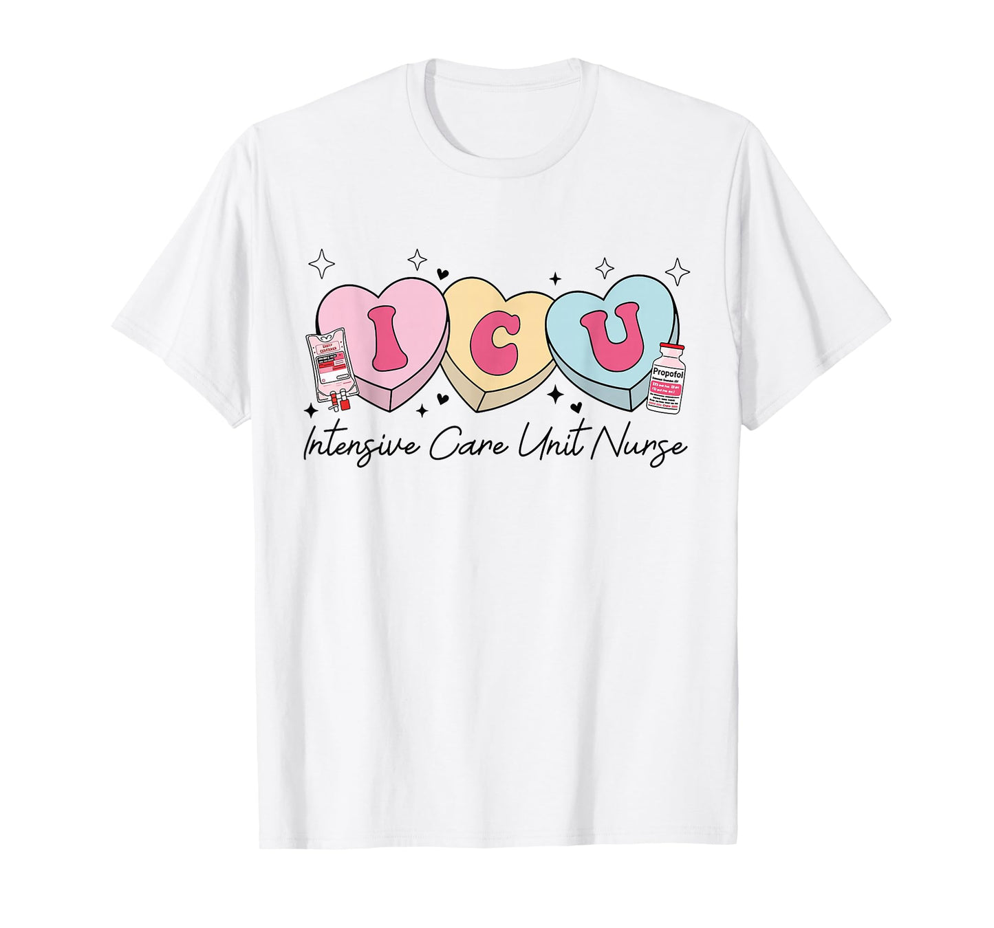 Shirt Intensive Care Unit Nurse Heart T-Shirt