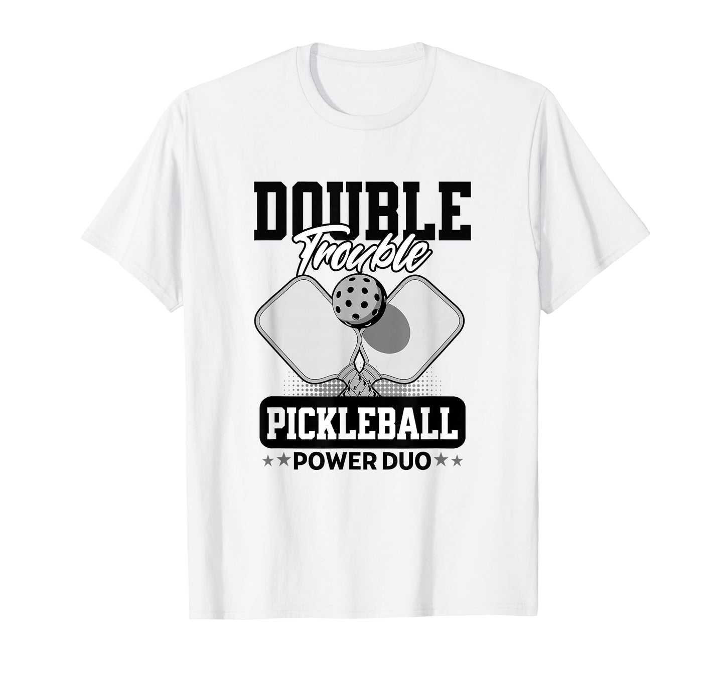 Pickleball Doubles Trouble Tournament Matching T-Shirt