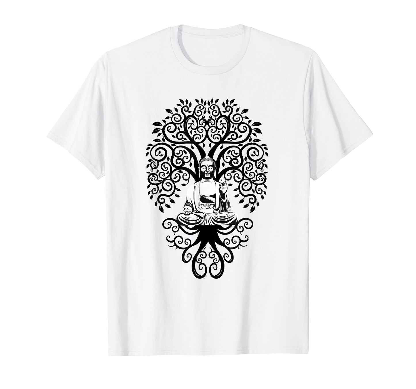 Bodhi Tree with Meditating Buddha Yoga Tshirt T-Shirt