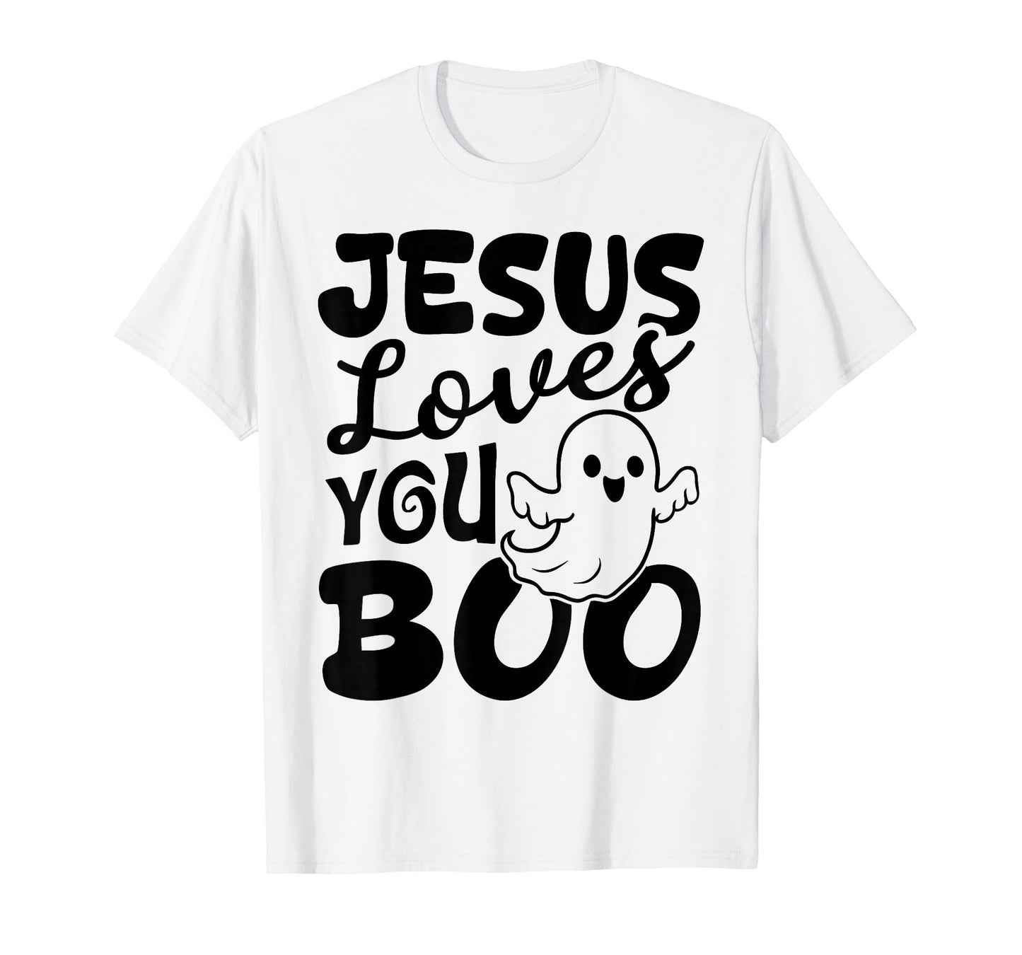 Jesus Loves You Boo Christian Halloween Ghost Funny T-Shirt