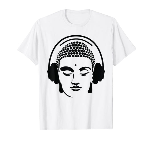 Chilling Buddha with Headphones T-Shirt T-Shirt