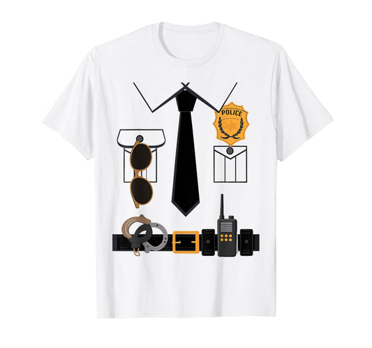 Police Costume For Kids & Adults Halloween Police Officer T-Shirt