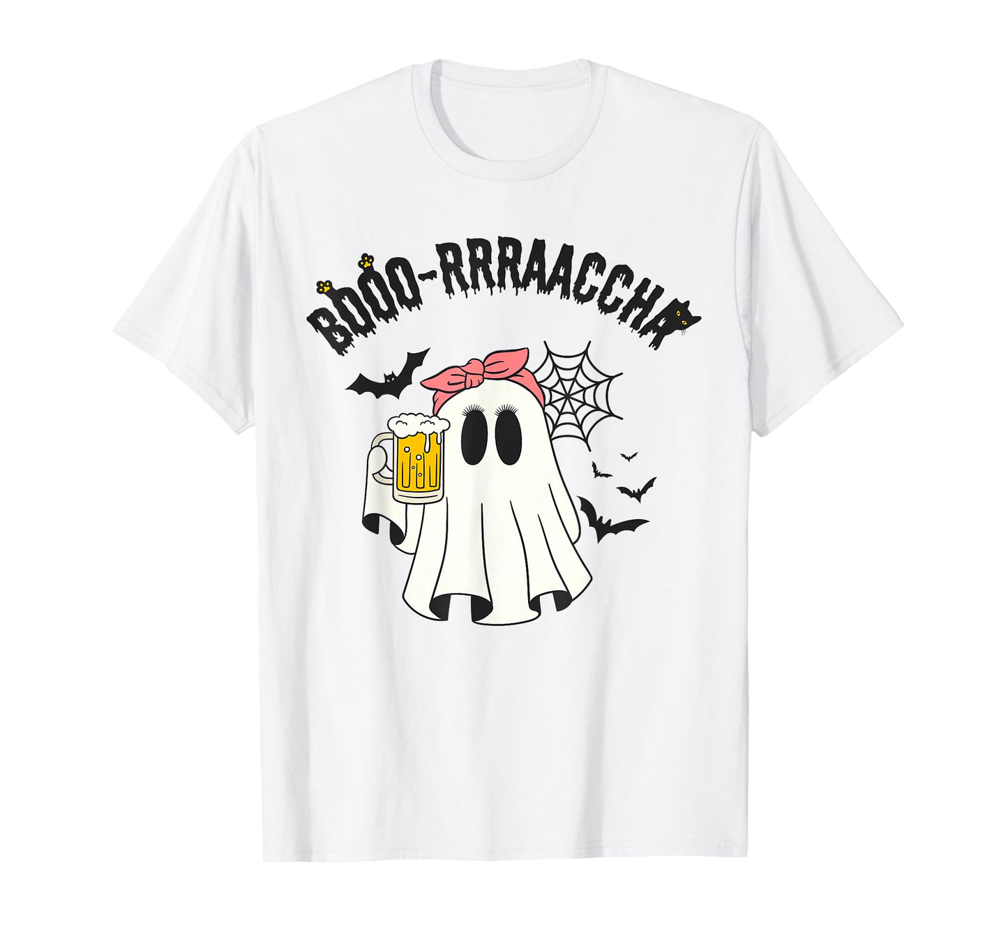 Boo-racha Funny Halloween Ghost Beer Design Borracha Funny T-Shirt