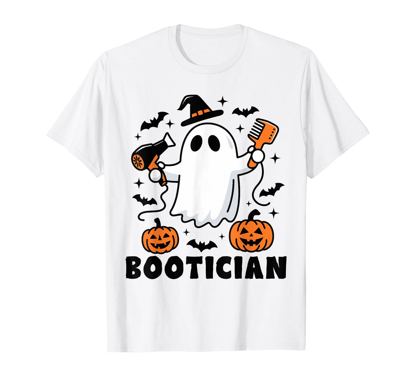 Bootician Funny Beautician Halloween Ghost Hair Stylist T-Shirt