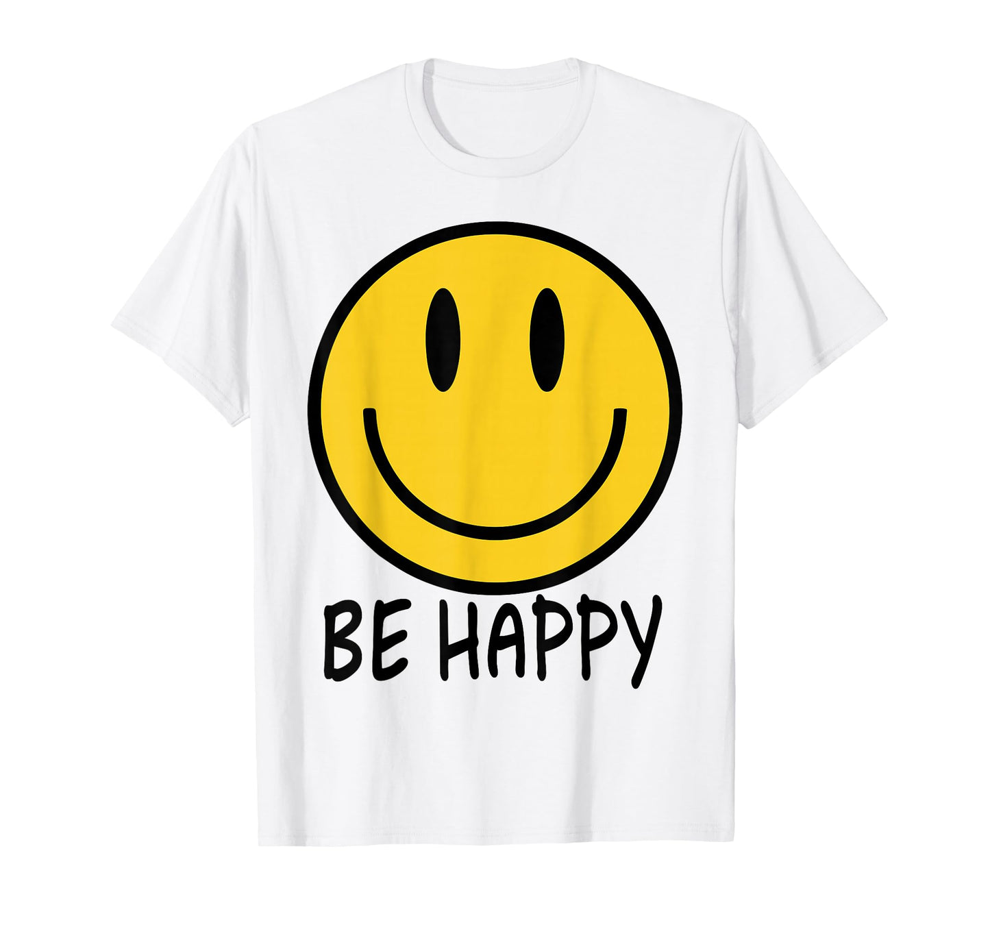 Be Happy 70s 80s Yellow Smile Face Happy Smiling Face Kids T-Shirt