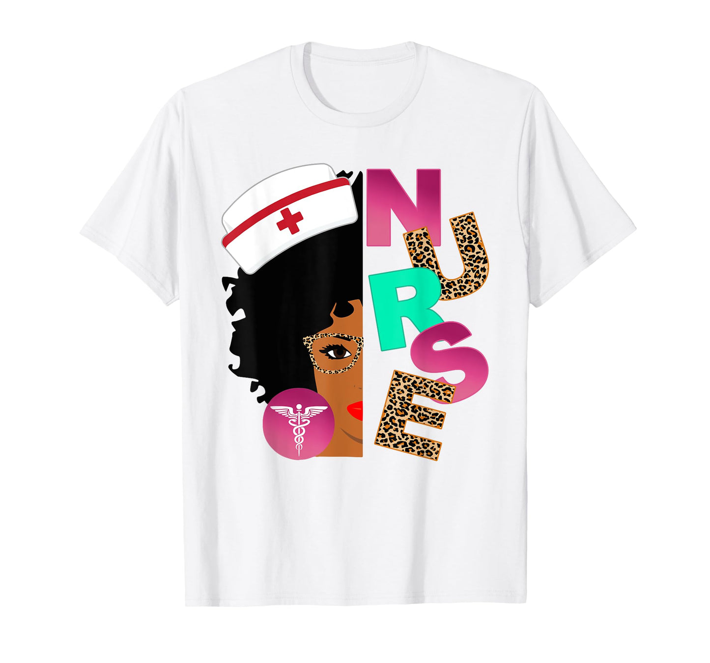 Black Strong Nurse Afro Love Melanin African American Women T-Shirt