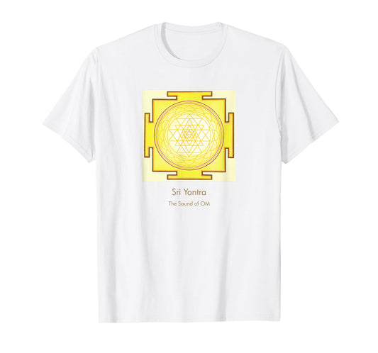 Sacred Geometry Golden Sri Yantra Sound of OM T-Shirt