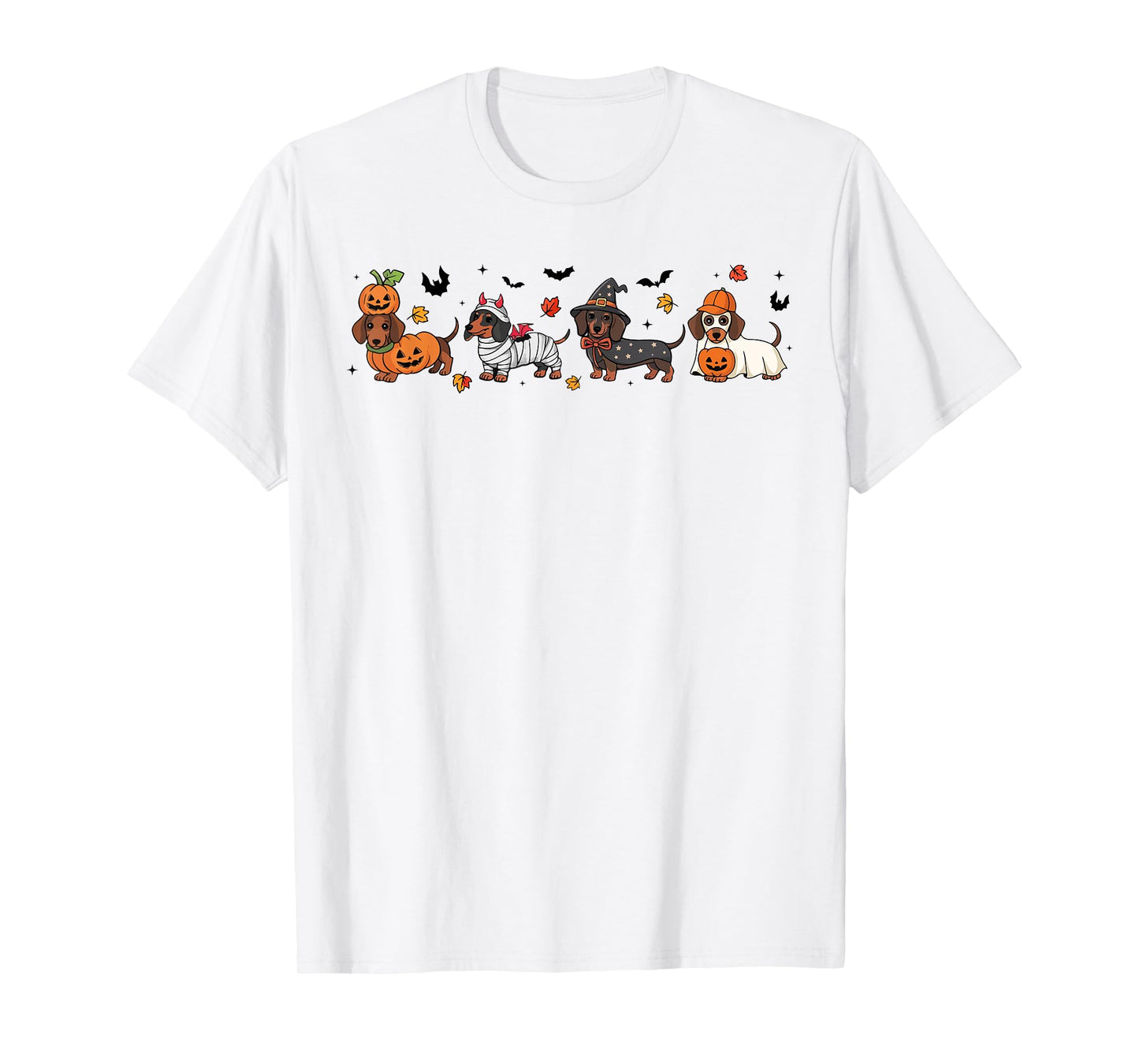 Weiner Dog Witch Happy Halloweenie Cute Halloween Dachshund T-Shirt