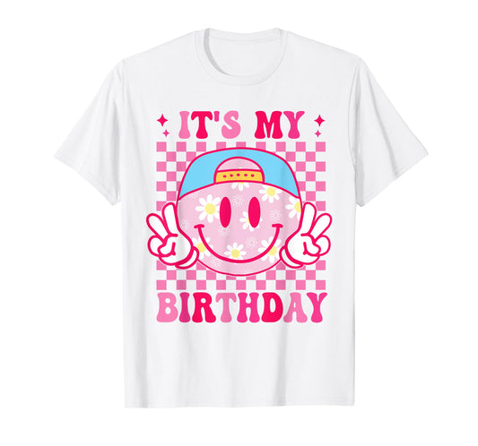 Groovy It's My Birthday Women Teens Girls Kids Bday Party T-Shirt