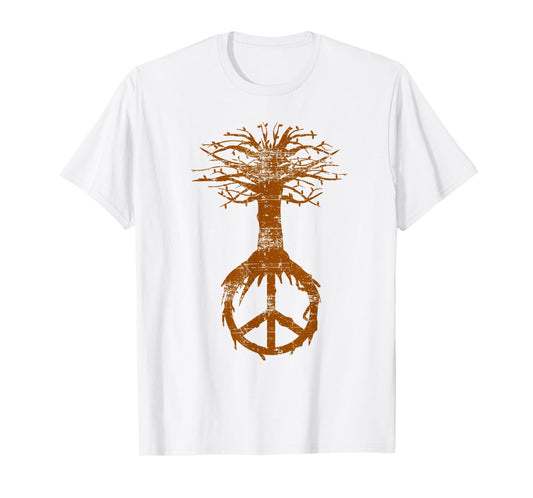 Hippie Tree Peace Sign Shirt | Cute Nature Lovers Tee Gift T-Shirt
