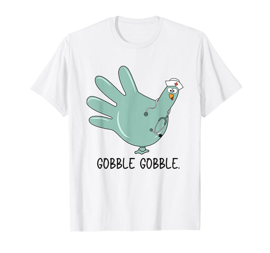 Turkey Glove Thanksgiving Gobble Nurse Thanksgiving Fall T-Shirt