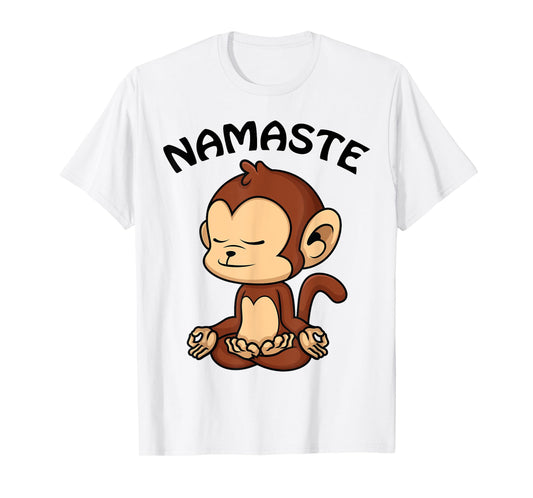 Monkey Yoga Shirt Cute Monkey Lovers Gift Funny Namaste Yoga T-Shirt