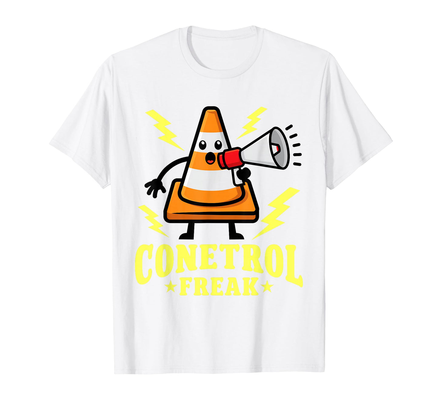 Funny Halloween Orange Traffic Cone Conetrol Freak T-Shirt