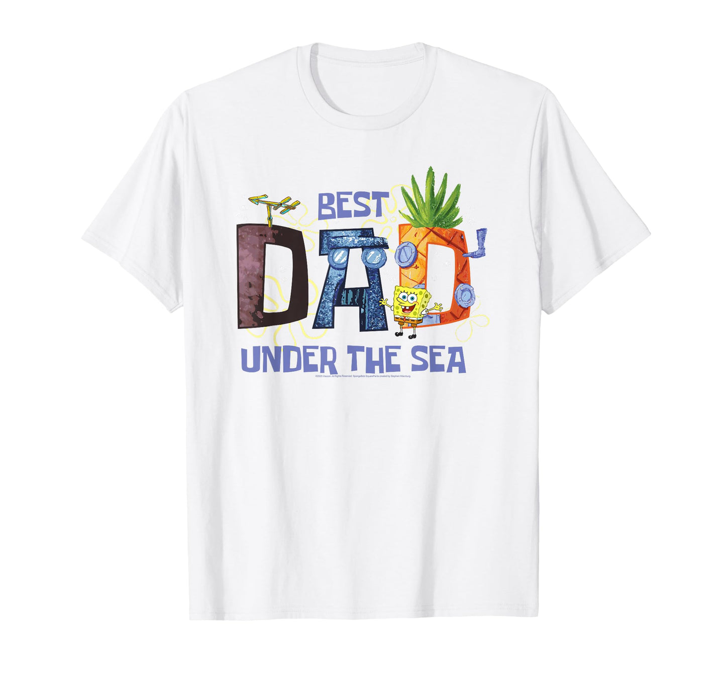 SpongeBob SquarePants Best Dad Under the Sea Cartoon T-Shirt