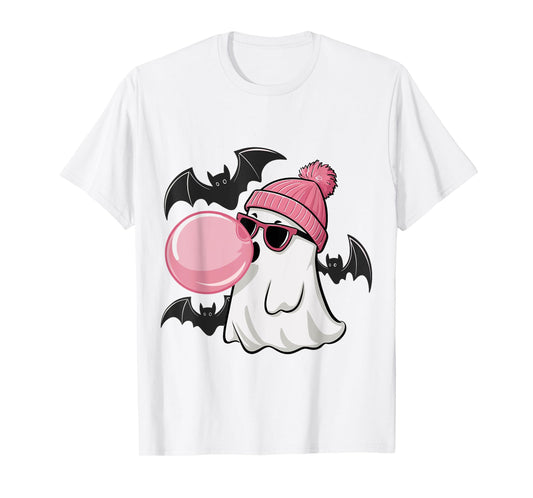 Cute Ghost Bubble Gum Lovers Spooky Halloween Costume T-Shirt