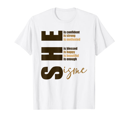 She's Confident educated Melanin Black History Women T-Shirt