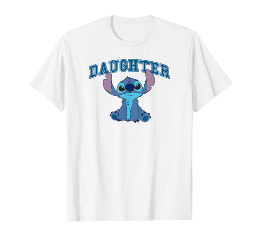 Disney Lilo & Stitch Daughter Stitch Big Chest Text Logo T-Shirt