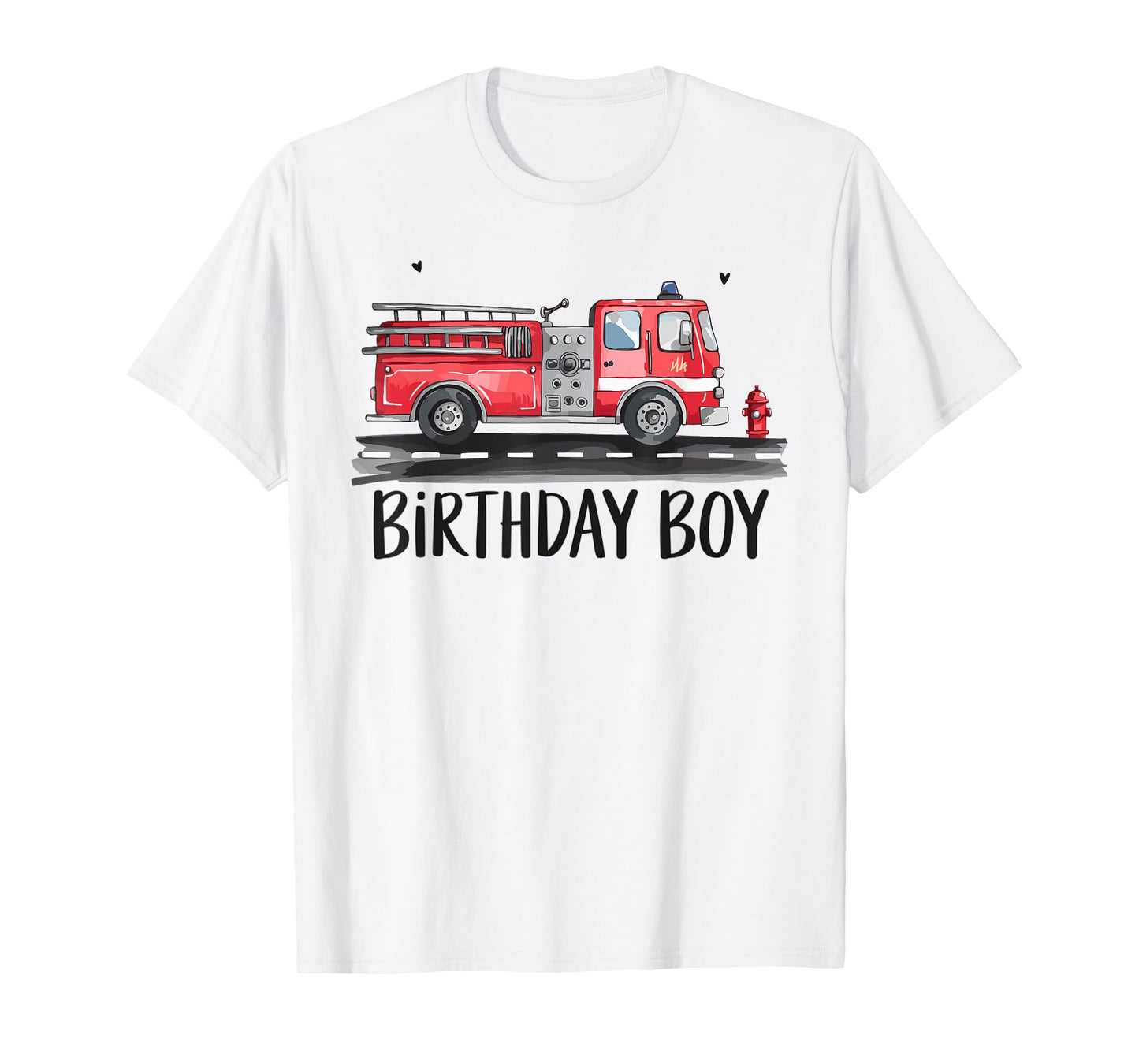 Fire Truck Firefighter The Birthday of Boy Family Bday Party T-Shirt