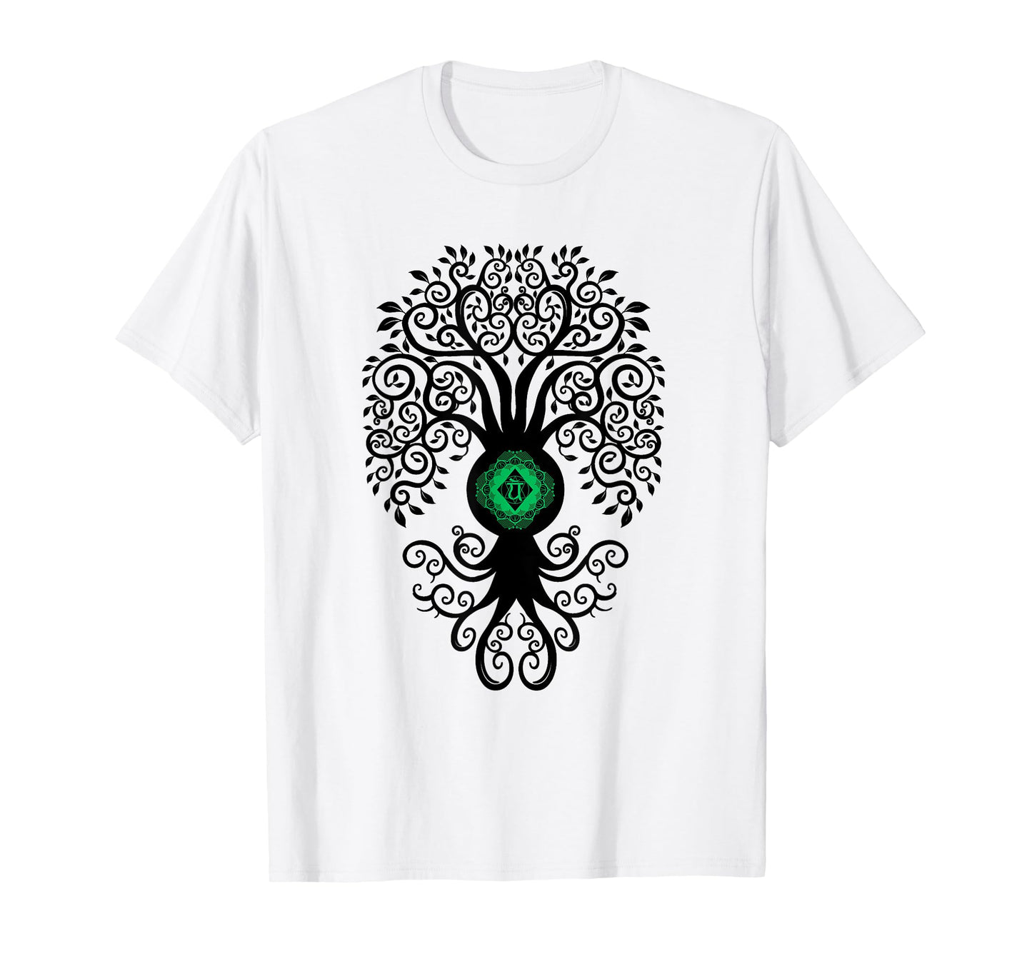Bodhi Tree with Anahata Symbol Yoga Tshirt T-Shirt