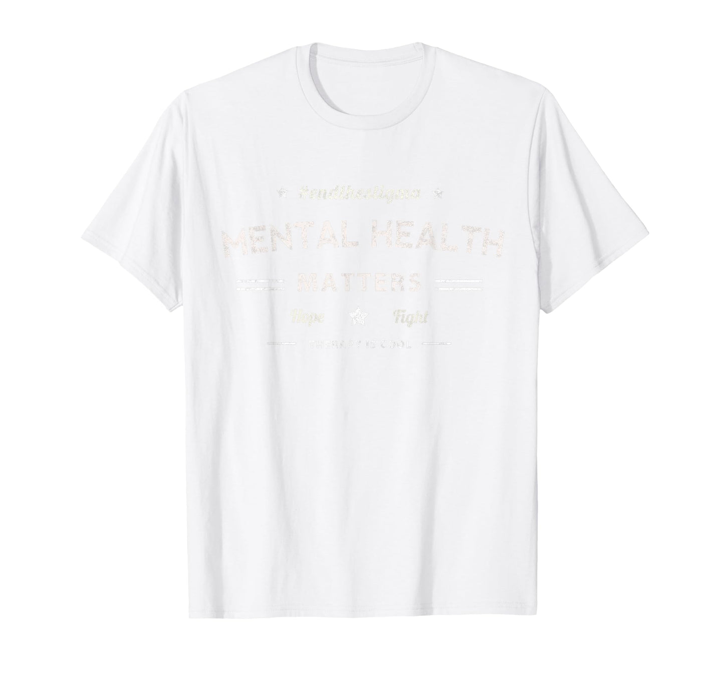 Vintage MENTAL HEALTH MATTERS Hope & Fight Therapy Cool Yoga T-Shirt