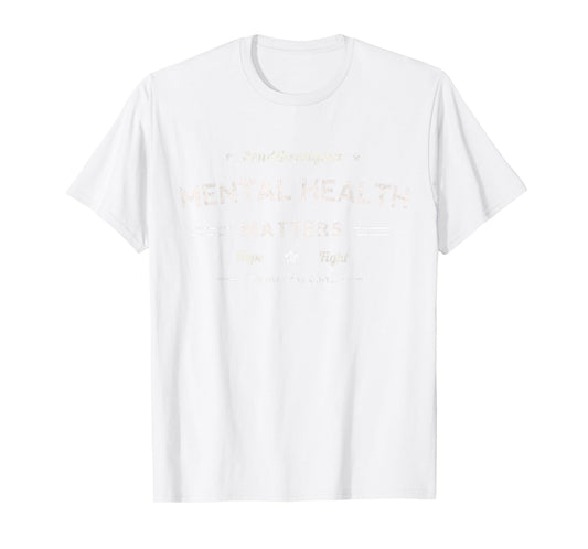 Vintage MENTAL HEALTH MATTERS Hope & Fight Therapy Cool Yoga T-Shirt