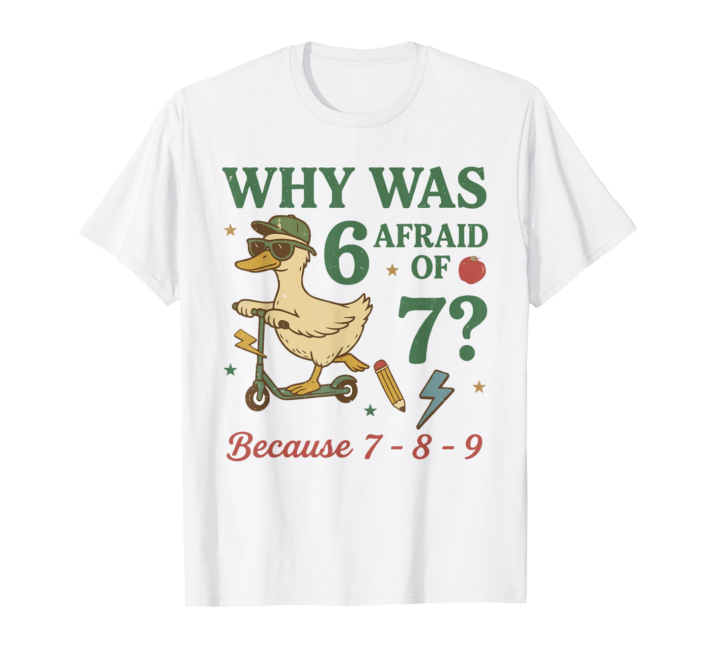 Why was 6 Afraid of 7 Because 7-8-9 Six Seven Meme Teacher T-Shirt