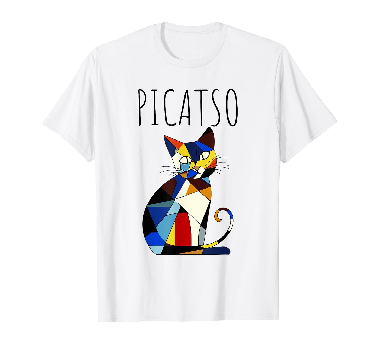 Picatso Abstract Geometric Cat Design for Funny Art Lovers T-Shirt