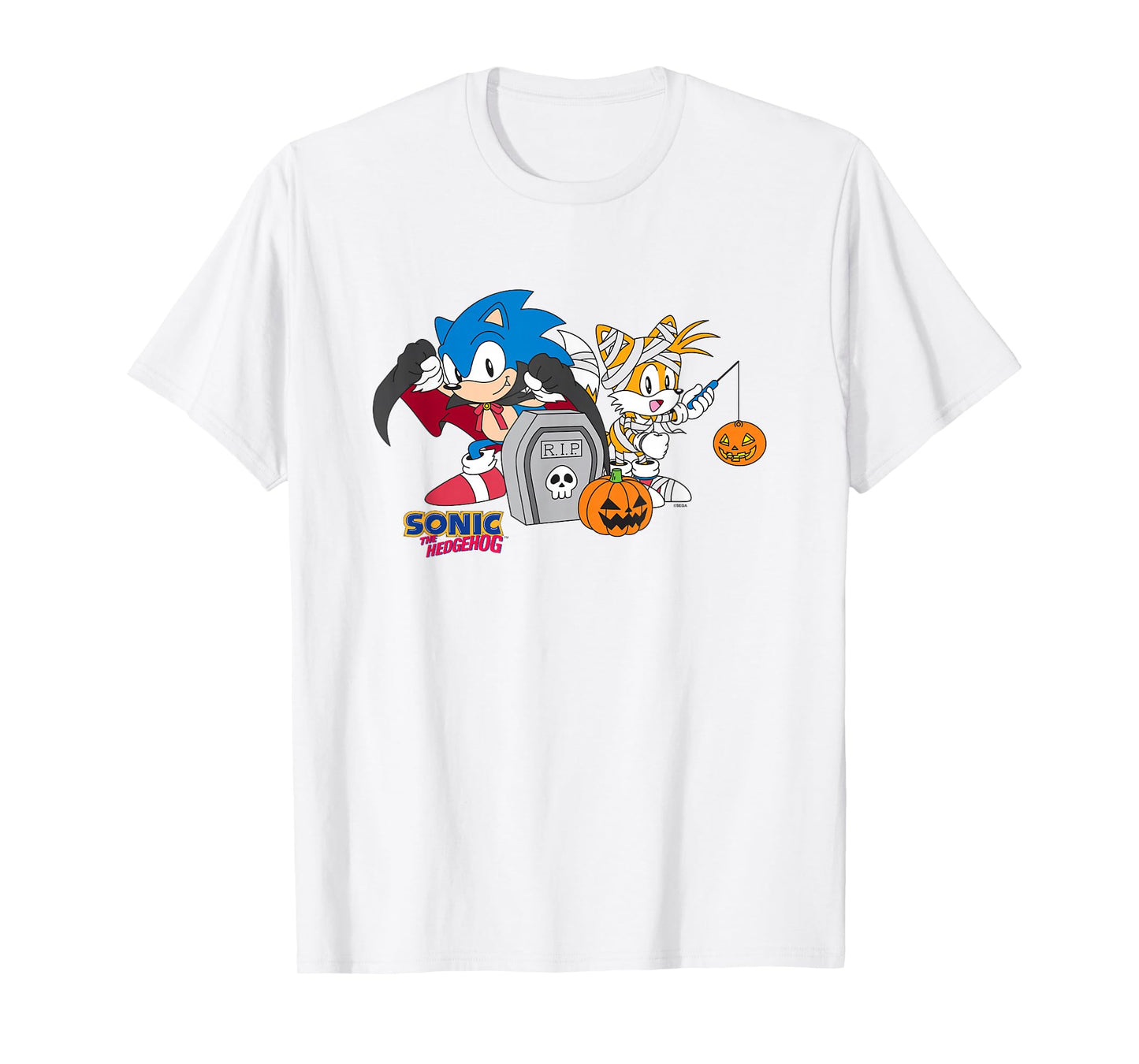 Sonic The Hedgehog Halloween Creepy Sonic And Tails Logo T-Shirt