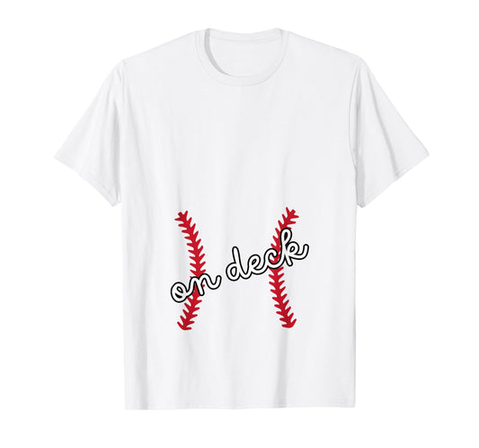 Baseball Mom Pregnancy Announcement Baby Belly Reveal T-Shirt