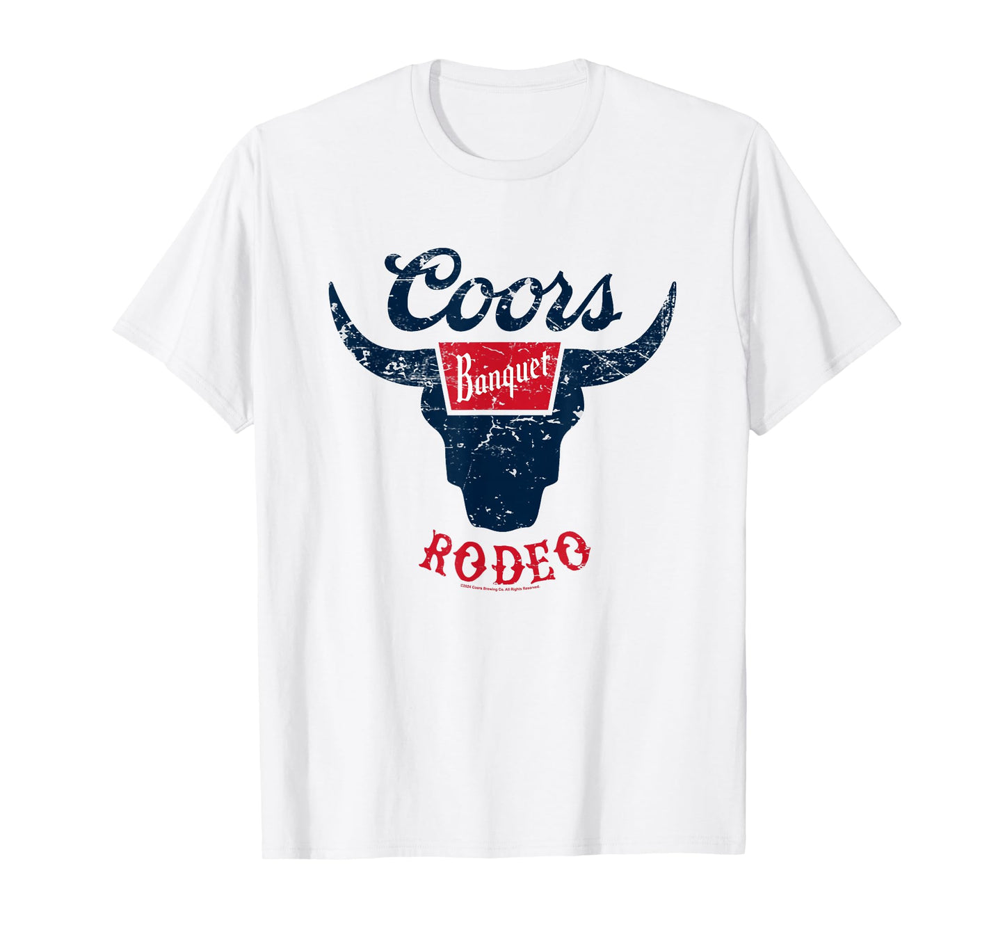 Coors Banquet Rodeo Distressed Bull Horns Badge T-Shirt