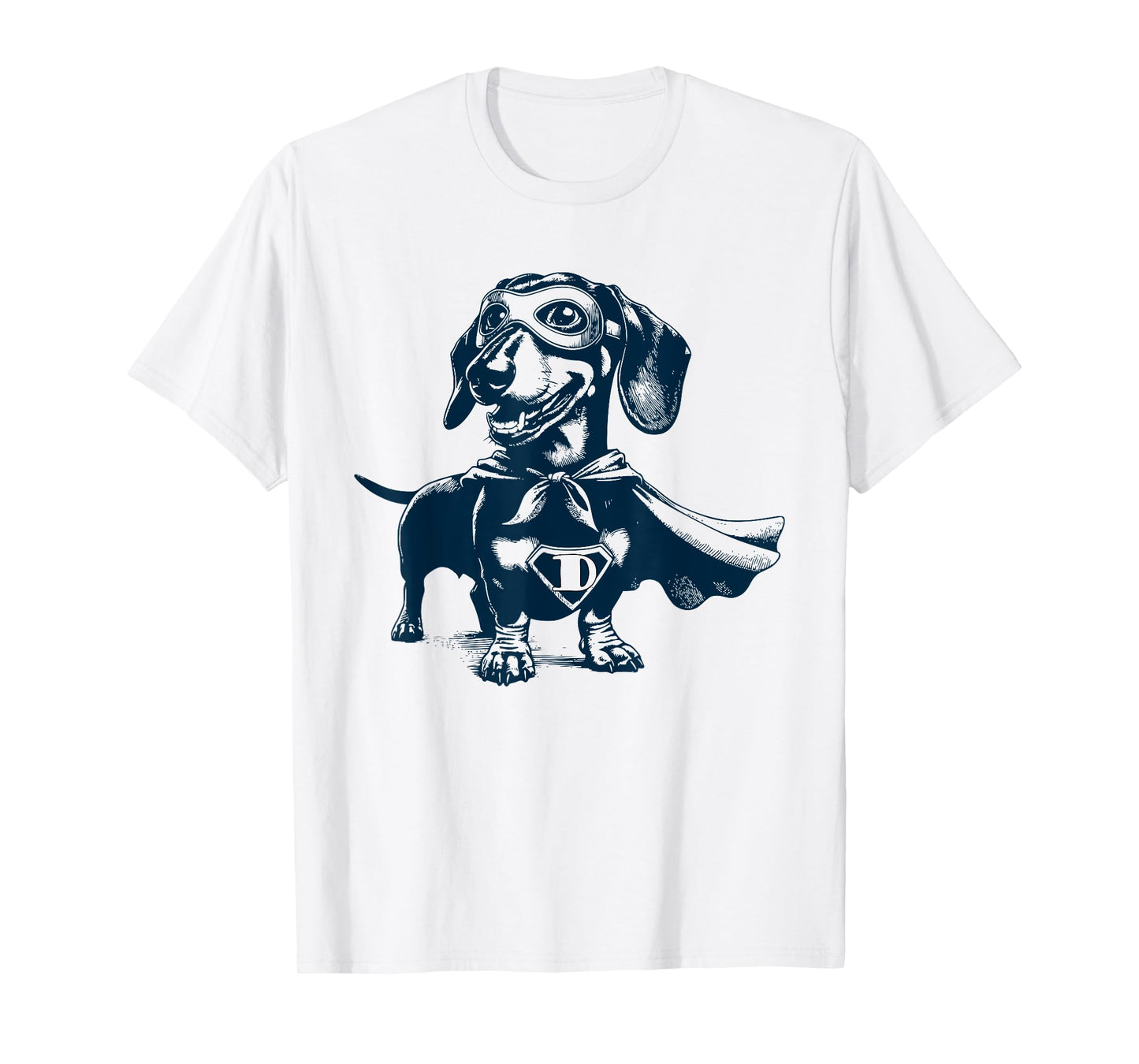 Super Weenie Hero – Dachshund with Mask and Cape T-Shirt