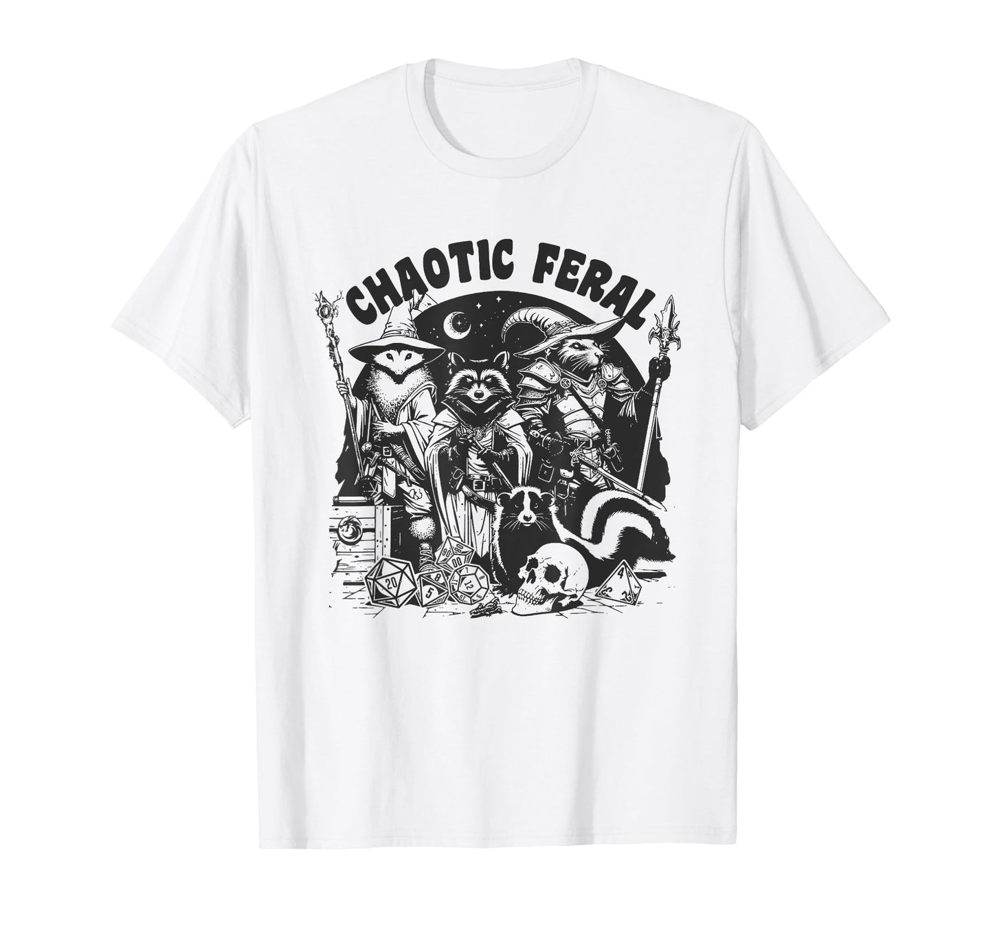 Chaotic Feral Funny Raccoon Possum Skunk Boardgame Gamer T-Shirt