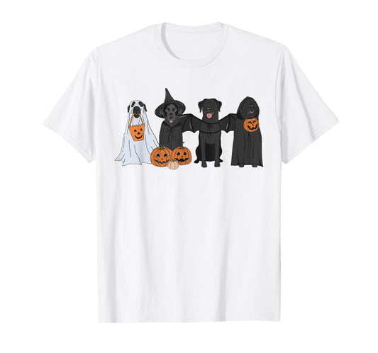 Cute Black Labrador Dog Halloween Pumpkin Labrador Dog Mom Men Women T-Shirt